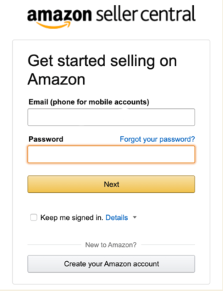 Log in to your Amazon Seller Account