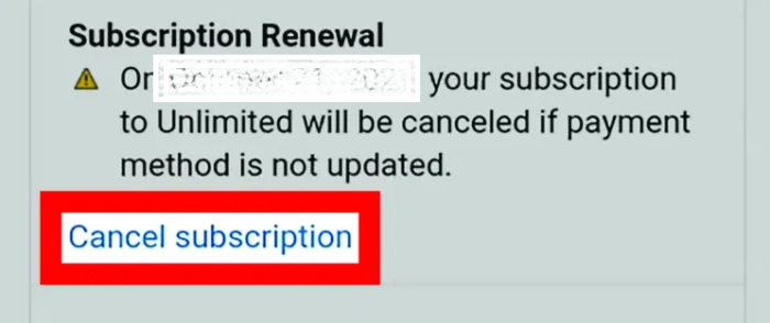 cancel subscription